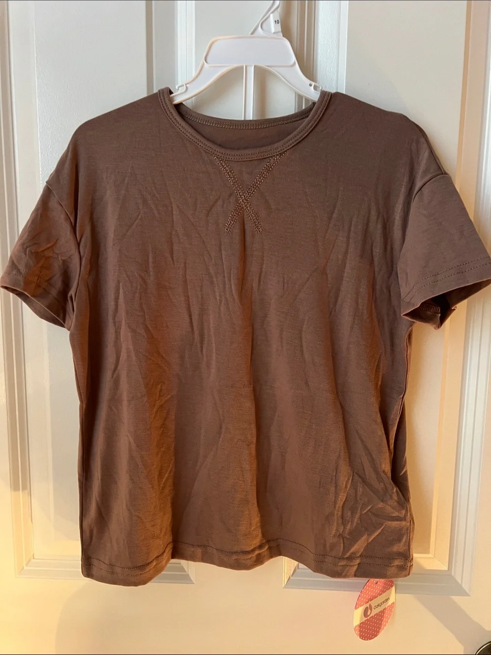 Kids Short Sleeve Tees- Pink & Brown Size 5-6 Lot 2 Shirts New Free Squeeze Cube
